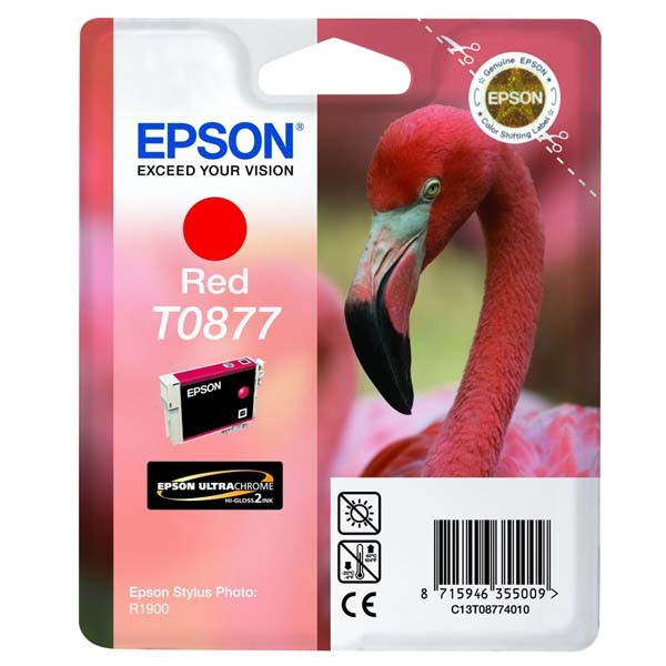 Tusz  Epson  T0877  do  Stylus Photo R1900  | 11,4ml | red