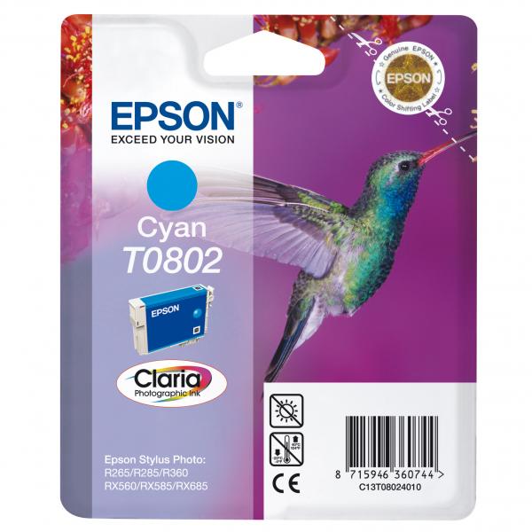 Tusz EPSON St PhotoR265 /R685 cyan T0802 Org