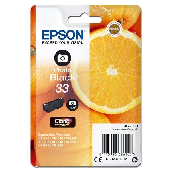 Tusz  Epson  photo  black , Claria T33  Premium Ink