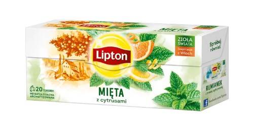 Herbata LIPTON ziołowa, mięta z cytrusami, 20 torebek