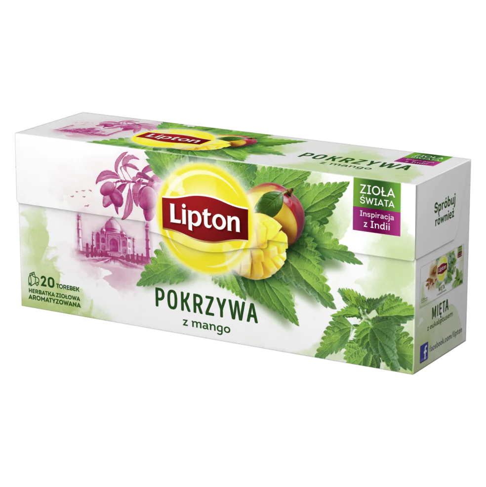 Herbata ziołowa pokrzywa z mango Zioła Świata Lipton 20 torebek