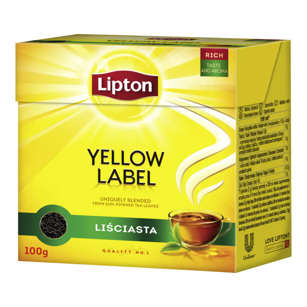 Herbata czarna liściasta Yellow Label Lipton 100 g