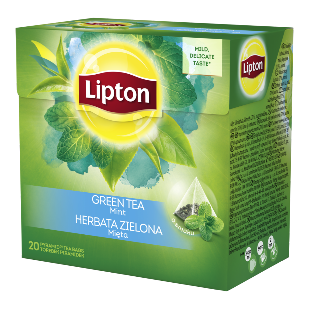 Herbata zielona mięta Green Tea Lipton 20 piramidek