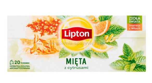 Herbata LIPTON MIĘTA Z CYTRUSAMI 20 saszetek