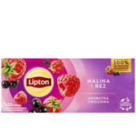 Herbata LIPTON owocowa, malina i bez, 20 torebek