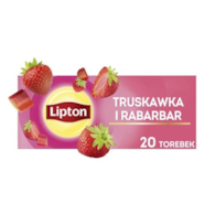 Herbata LIPTON owocowa, truskawka i rabarbar, 20 torebek