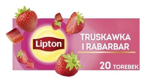 Herbata LIPTON owocowa, truskawka i rabarbar, 20 torebek