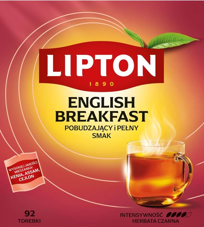 Herbata LIPTON czarna, English Breakfast, 92 torebki
