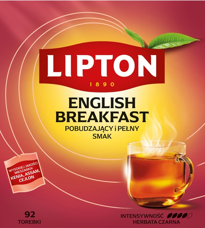 Herbata LIPTON czarna, English Breakfast, 92 torebki