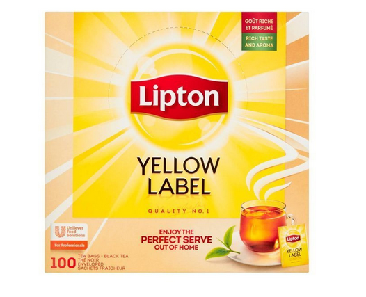 Herbata czarna Yellow Label Lipton 100 torebek z zawieszką