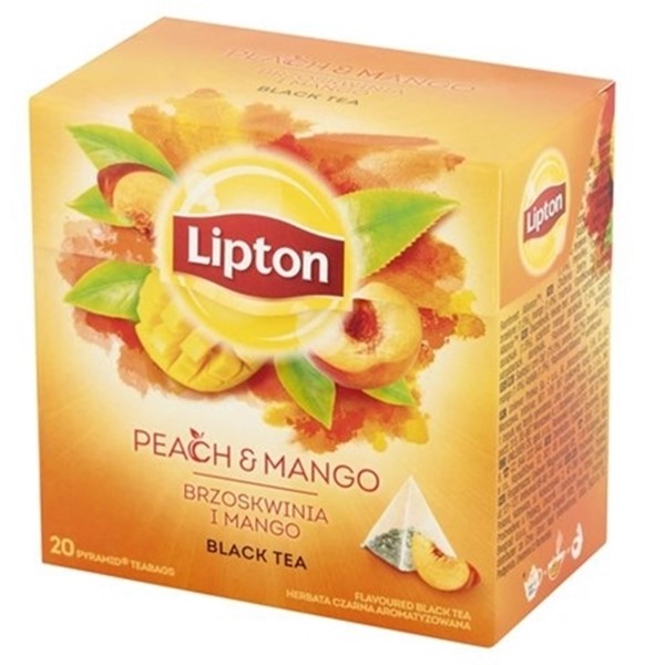 Herbata czarna mango i brzoskwinia Black Tea Lipton 20 piramidek