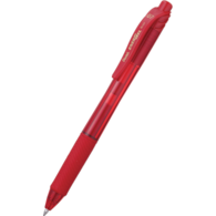 pióro kulkowe z płynnym tuszem żelowym, na wkłady wymienne LR7, system przyciskowy czerwony Pentel