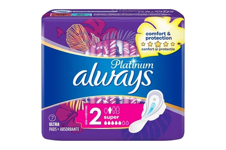 Always Platinum Podpaski ze skrzydełkami Super rozmiar 2, 7 sztuk