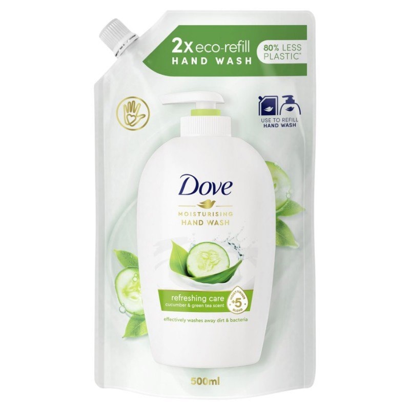 MYDŁO DOVE REGULAR W PŁYNIE ZAPAS 500ML FRESH OGÓREK I ZIELONA HERBATA