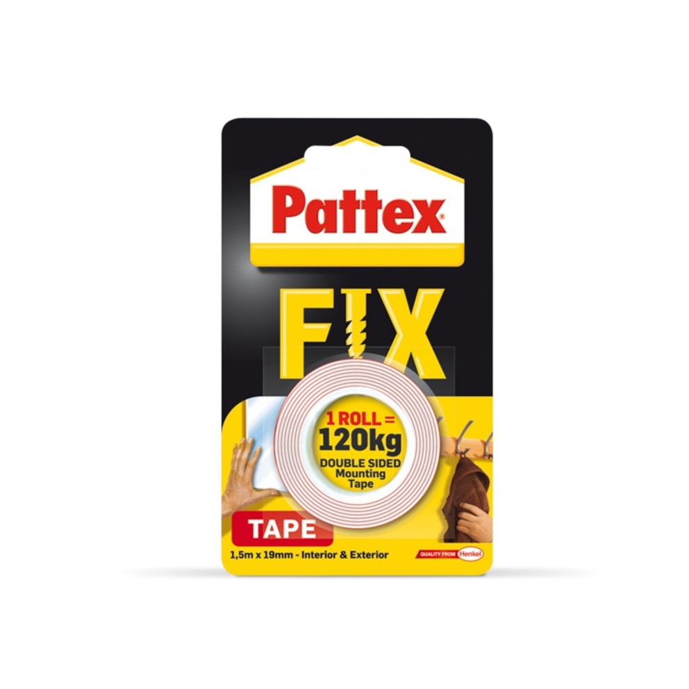 Taśma dwustronna PATTEX FIX, 1,5m x 19mm, 120kg