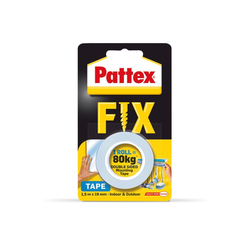 Taśma dwustronna PATTEX FIX, 1,5m x 19mm, 80kg