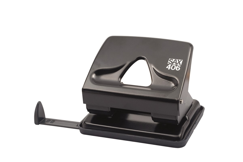 Dziurkacz SAX406, dziurkuje do 30 kartek, czarny