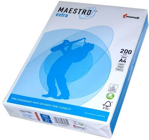 Papier ksero biały Maestro Extra A4 200g 250 ark.