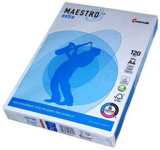 Papier ksero biały Maestro Extra + ColorLok A4 120g 250 ark.