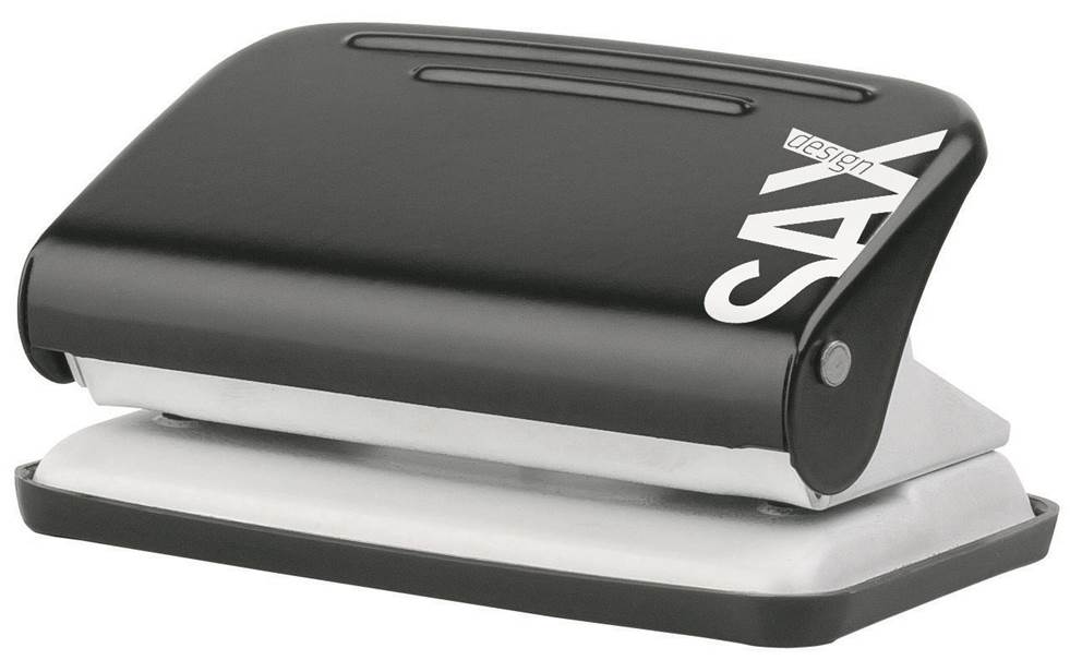 Dziurkacz SAXDesign 218 paperbox, dziurkuje do 12 kartek, czarny