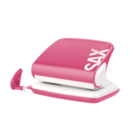 Dziurkacz SAXDesign 318, dziurkuje do 20 kartek, różowy, display