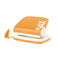 Dziurkacz SAXDesign 318, dziurkuje do 20 kartek, pomarańczowy, display