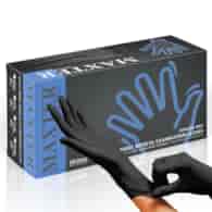 Rękawice nitryl bezpudrowe M op 100 czarne MAXTER