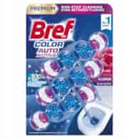 Kulki myjąco-zapachowe do toalet BREF Color Auto Active Flower, barwiące, 3x50g