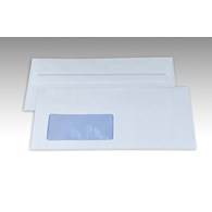 Koperty białe DL SK okno prawe 110x220mm poddruk niebieski 80g 1000 szt.