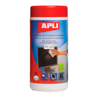 Ściereczki do czyszczenia ekranów APLI, tuba, 100szt.