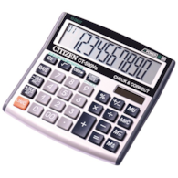 Kalkulator biurowyELEVEN CT-500VII, 10-cyfrowy, 136x134mm, szary