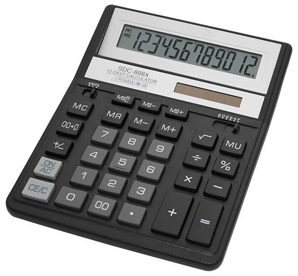 Kalkulator biurowy CITIZEN/ELEVEN SDC-888XBK, 12-cyfrowy, 203x158mm, czarny