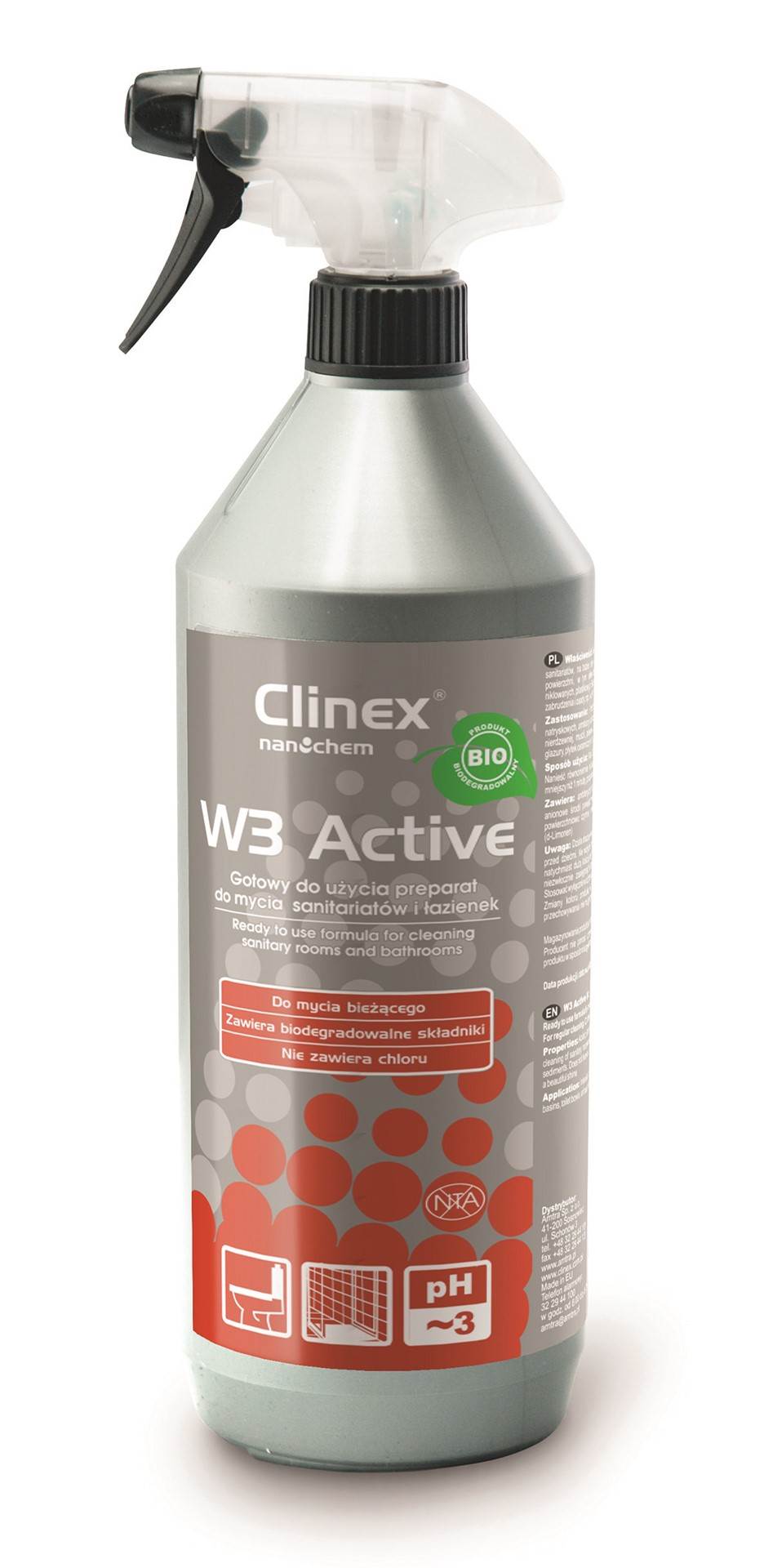 Preparat CLINEX W3 Active BIO 1L, do mycia WC i łazienek