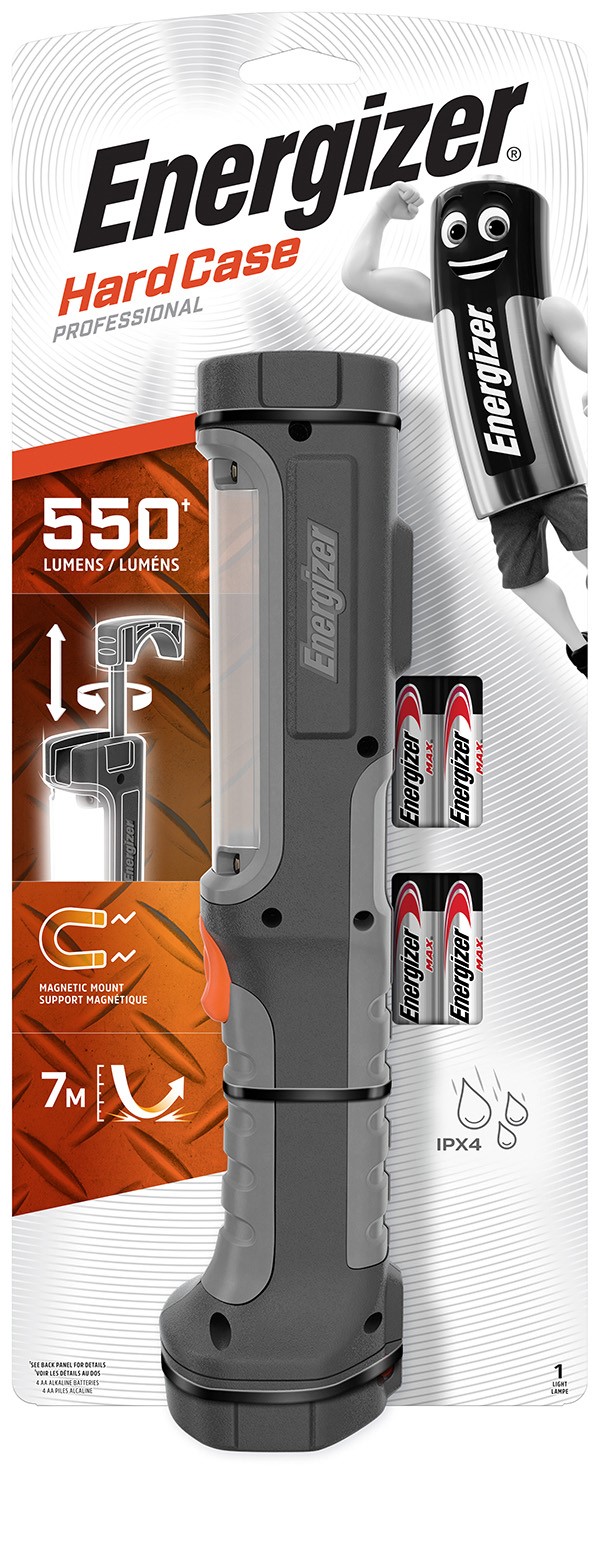 Latarka ENERGIZER Hard Case Pro Work + 4szt. baterii AA, czarna