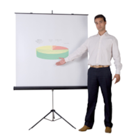 Ekran na trójnogu BI-OFFICE, 152x152cm