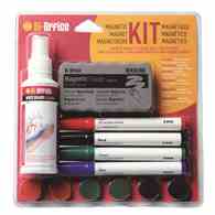 Zestaw do tablic magnetycznych BI-OFFICE, spray, gąbka, 4 markery oraz magnesy