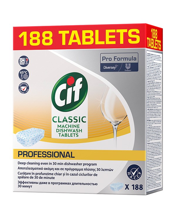 Tabletki do zmywarki CIF Diversey, 188 sztuk, classic