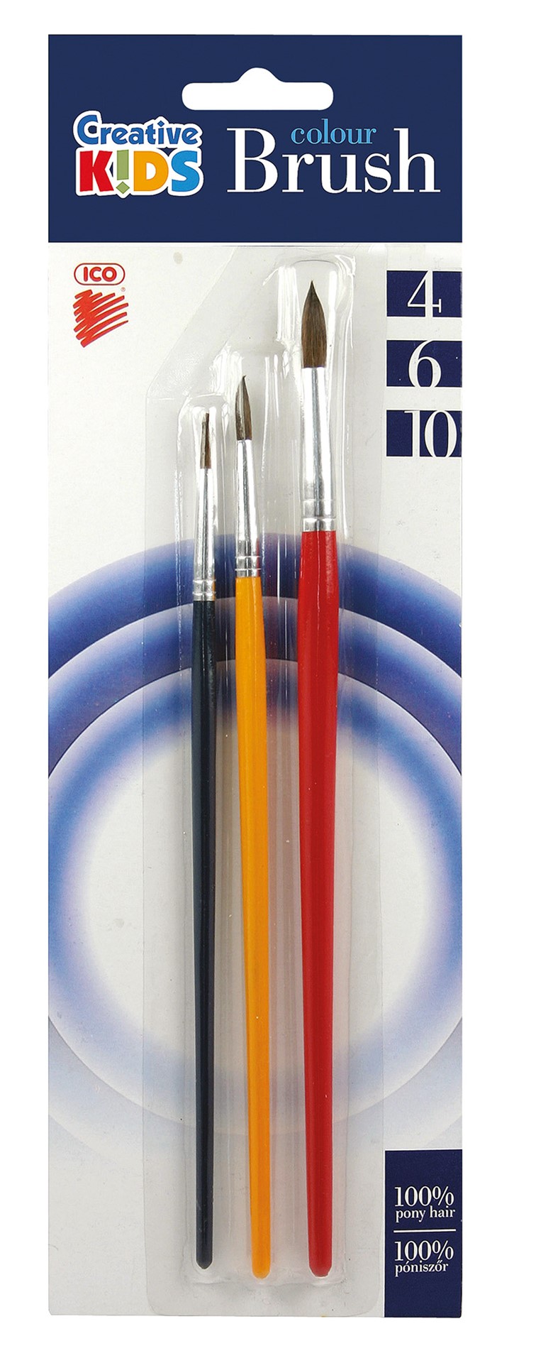 Pędzelki ICO, blister, 3szt. (rozmiar 4, 6, 10)