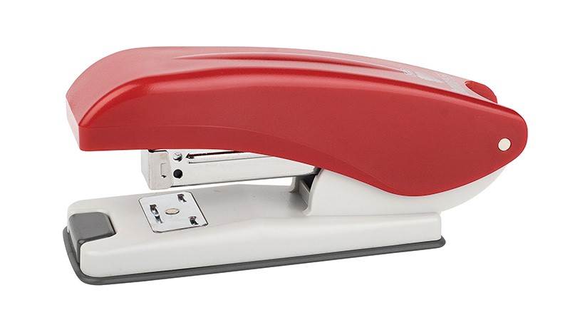 Zszywacz ICO Boxer S2, zszywa do 20 kartek, zszywanie na zewnątrz, czerwony