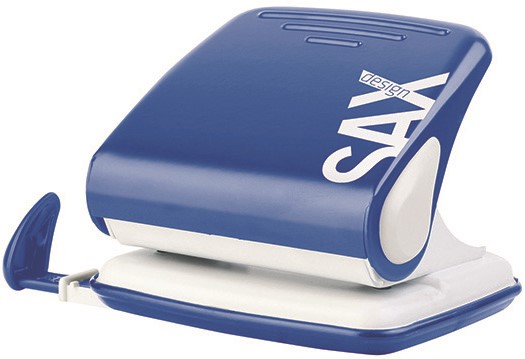 Dziurkacz SAXDesign 418 paperbox, dziurkuje do 25 kartek, niebieski