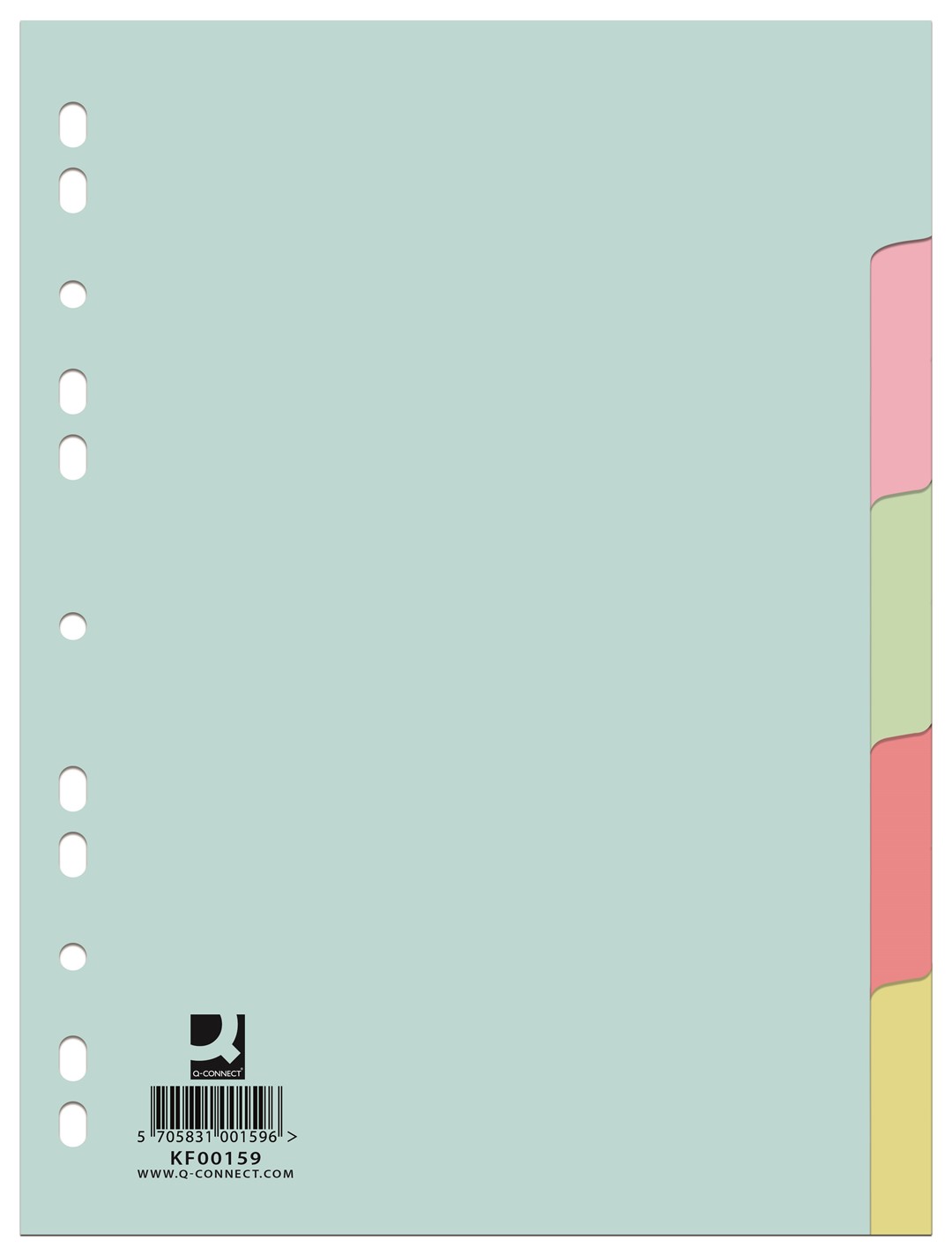 Przekładki Q-CONNECT, karton, A4, 223x297mm, 5 kart, mix kolorów