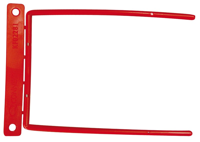 Klipsy archiwizacyjne Q-CONNECT D-Clip, grubość pliku max. 8cm, czerwony 100 szt./opak.