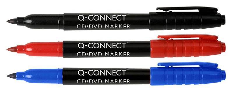 Marker do płyt CD/DVD Q-CONNECT, 1mm (linia), czarny