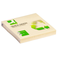 Bloczek samoprzylepny Q-CONNECT 100% Recycled, 76x76mm, 100 kart., żółty