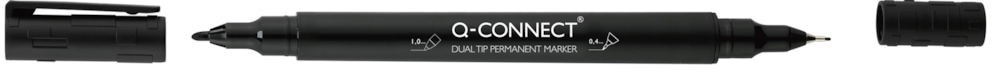 Marker do płyt CD/DVD Q-CONNECT, Dual, 0,4mm i 1 mm (linia), czarny
