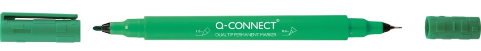 Marker do płyt CD/DVD Q-CONNECT, Dual, 0,4mm i 1 mm (linia), zielony