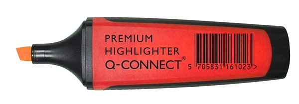 Zakreślacz fluor. Q-CONNECT Premium, 2-5mm (linia), gumowana rękojeść, czerowny