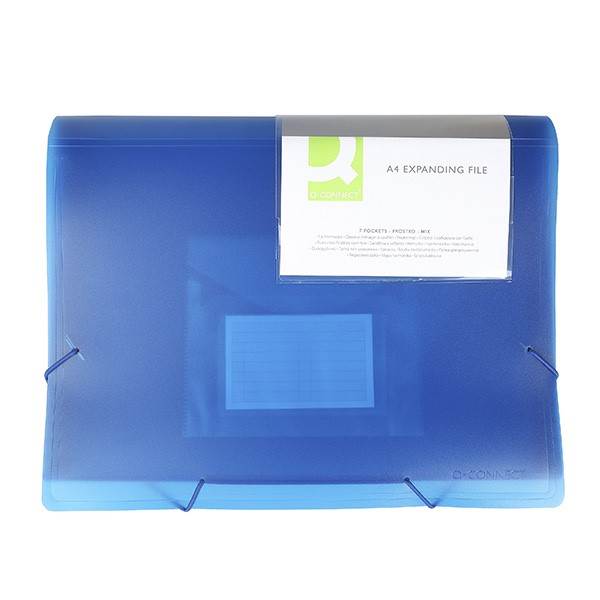 Teczka harm. z gumką Q-CONNECT, PP, A4, 6-przegr., transparentna