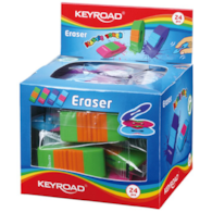 Gumka uniwersalna KEYROAD Elastic Touch, pakowane na displayu, mix kolorów