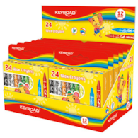 Kredki świecowe KEYROAD, 24szt., 8mm, pakowane na displayu, mix kolorów